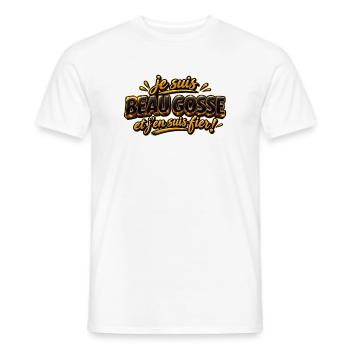 Je suis beau gosse - T-shirt homme - blanc - Devant - AI Model Male 178 dark (178cm)