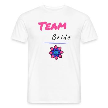 Bachelorette party. BRIDE. TEAM. TEAM MARIEE. BRIDE-TO-BE - Men's T-Shirt - white - Front - AI Model Male 178 dark (178cm)