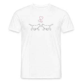 Chats amoureux - T-shirt homme - blanc - Devant - AI Model Male 178 dark (178cm)