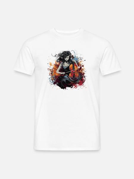 Cellospieler Cellist-Musikerin - Männer T-Shirt - Weiß