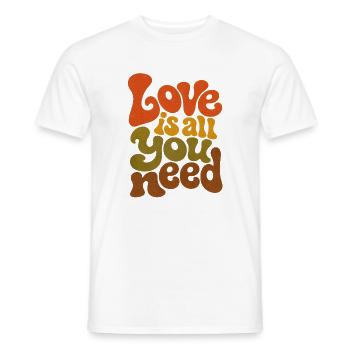 L’amour est tout ce dont tu as besoin rétro - T-shirt homme - blanc - Devant - AI Model Male 178 dark (178cm)