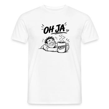 Kaffee oh ja Cartoon - Männer T-Shirt - Weiß - Vorne - AI Model Male 178 dark (178cm)