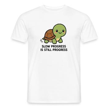 Langsamer Fortschritt ist immer noch Fortschritt, süße Kawaii-Schildkröte - Männer T-Shirt - Weiß - Vorne - AI Model Male 178 dark (178cm)