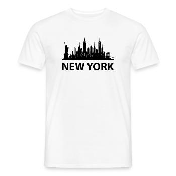 New York Skyline - Men's T-Shirt - white - Front - AI Model Male 178 dark (178cm)