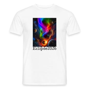 Nebula Neon Eclipse 2026 édition limitée - T-shirt homme - blanc - Devant - AI Model Male 178 dark (178cm)