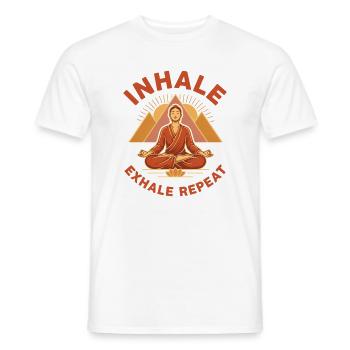 Inhale Exhale Repeat - Men's T-Shirt - white - Front - AI Model Male 178 dark (178cm)