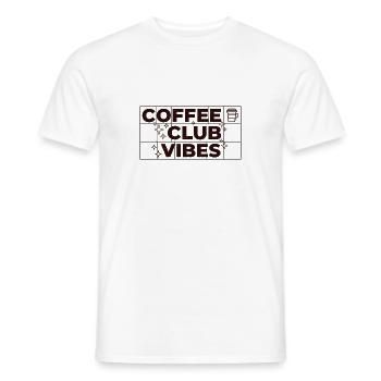 Coffee Club Vibes – Kaffee Design Geschenk - Männer T-Shirt - Weiß - Vorne - AI Model Male 178 dark (178cm)