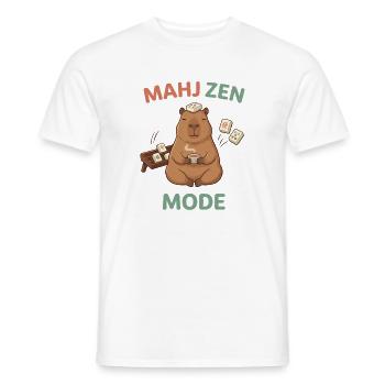 Mahjong Mahj Zen Mode Capybara - Men's T-Shirt - white - Front - AI Model Male 178 dark (178cm)