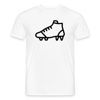 football boots - Men's T-Shirt - white - Front - AI Model Male 178 dark (178cm)