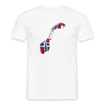 Voyage sur la carte de la Norvège Drapeau Scandinavie - T-shirt homme - blanc - Devant - AI Model Male 178 dark (178cm)