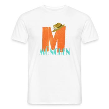 Retro Design M München - Männer T-Shirt - Weiß - Vorne - AI Model Male 178 dark (178cm)