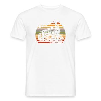 Locomotive rétro vintage Sunset Train - T-shirt homme - blanc - Devant - AI Model Male 178 dark (178cm)