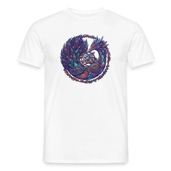 Cosmic Phoenix in the Circle of the Stars - Men's T-Shirt - white - Front - AI Model Male 178 dark (178cm)