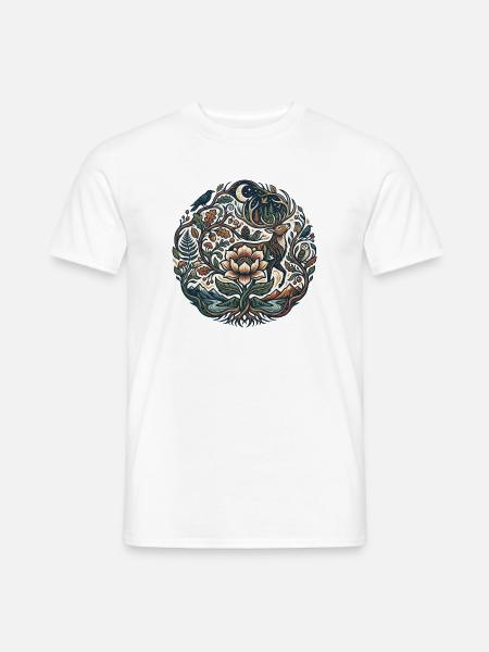 Mondwald Blütenpfad - Männer T-Shirt - Weiß