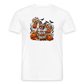 Halloween Dogs Trick or Treat - Men's T-Shirt - white - Front - AI Model Male 178 dark (178cm)