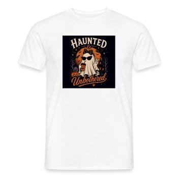 Haunted & Unbothered Halloween - Men's T-Shirt - white - Front - AI Model Male 178 dark (178cm)