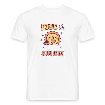 Cute Sun With Toast And Coffee Rise and Shine - Men's T-Shirt - white - Front - AI Model Male 178 dark (178cm)