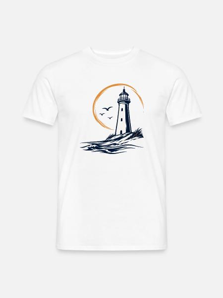 Hirtshals Leuchtturm – Dänische Küste - Männer T-Shirt - Weiß