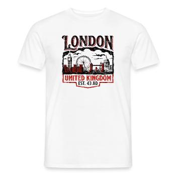 London United Kingdom Est 43 AD - Men's T-Shirt - white - Front - AI Model Male 178 dark (178cm)