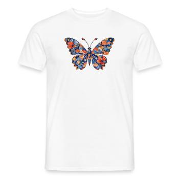 Patchwork Butterfly Pattern - Men's T-Shirt - white - Front - AI Model Male 178 dark (178cm)