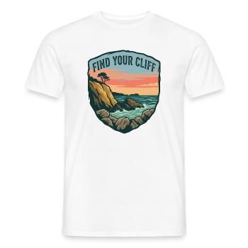 Vintage Cliff and Ocean Motivationspatch - Männer T-Shirt - Weiß - Vorne - AI Model Male 178 dark (178cm)