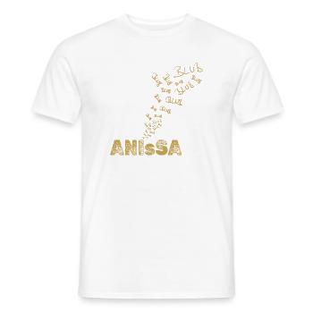 Anissa en tant que voile - T-shirt homme - blanc - Devant - AI Model Male 178 dark (178cm)