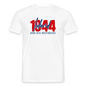 Iceland 1944 – Born Into Independence | Republic - Men's T-Shirt - white - Front - AI Model Male 178 dark (178cm)