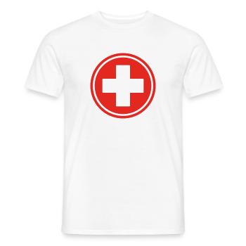 Red First Aid Cross Medical Emergency Healthcare - T-shirt homme - blanc - Devant - AI Model Male 178 dark (178cm)