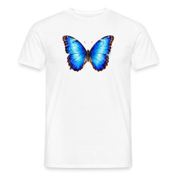 Morpho Bleu Papillon Espèce de Morpho Aquarelle - T-shirt homme - blanc - Devant - AI Model Male 178 dark (178cm)