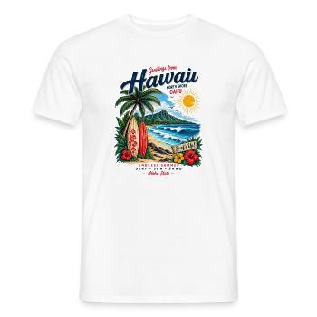 T-shirt vintage Hawaii Surf & Sunshine - T-shirt homme - blanc - Devant - AI Model Male 178 dark (178cm)