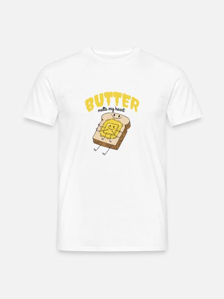 Toast & Butter - Männer T-Shirt - Weiß