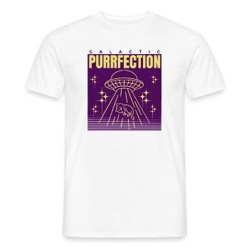 UFO Cat Saying - Men's T-Shirt - white - Front - AI Model Male 178 dark (178cm)