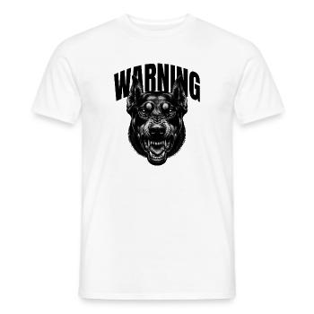 Hund Warning - Männer T-Shirt - Weiß - Vorne - AI Model Male 178 dark (178cm)