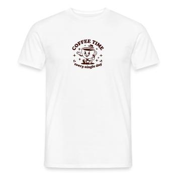 Coffee Time Every Single Day – Retro - Men's T-Shirt - white - Front - AI Model Male 178 dark (178cm)