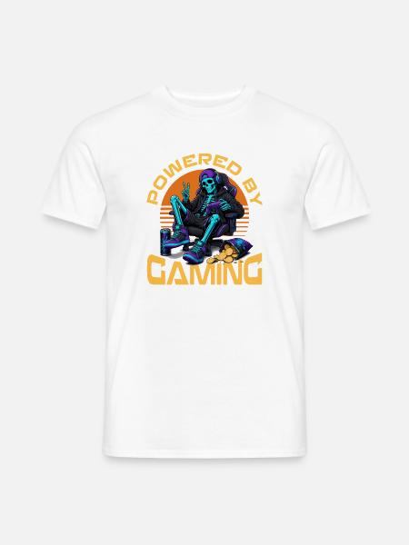 Skeleton Gamer Gaming Halloween - Männer T-Shirt - Weiß
