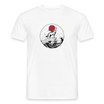 JAPANESE WOLF - Men's T-Shirt - white - Front - AI Model Male 178 dark (178cm)