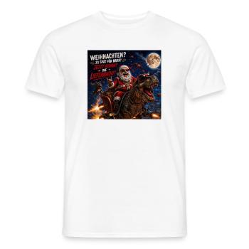 Liefernacht Weihnachtsmann Dino Humor Spruch Wild - Männer T-Shirt - Weiß - Vorne - AI Model Male 178 dark (178cm)