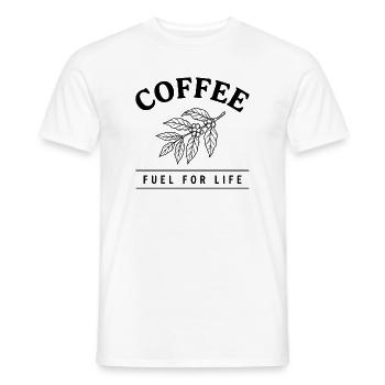Coffee Fuel For Life – Kaffee Design - Men's T-Shirt - white - Front - AI Model Male 178 dark (178cm)