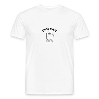 Simple Things Good Coffee – Kaffee Design - Männer T-Shirt - Weiß - Vorne - AI Model Male 178 dark (178cm)