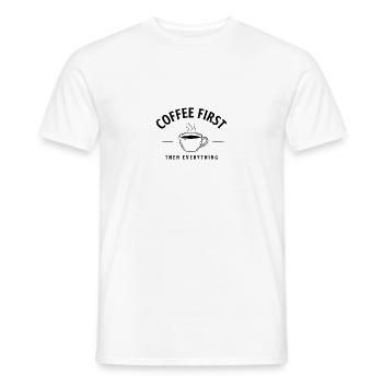 Café d’abord, puis tout – Kaffee - T-shirt homme - blanc - Devant - AI Model Male 178 dark (178cm)