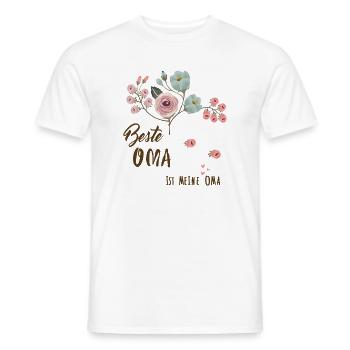 Beste Oma Blütenbotschaft - Männer T-Shirt - Weiß - Vorne - AI Model Male 178 dark (178cm)