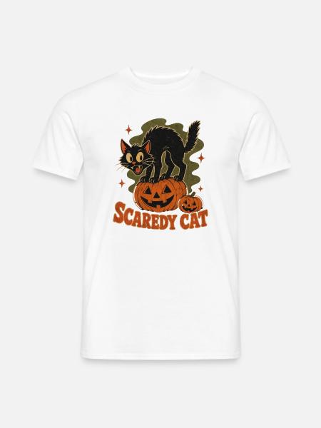 Angsthase am Kürbis-Halloween - Männer T-Shirt - Weiß