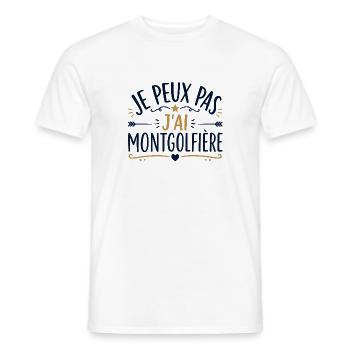 Je peux pas j'ai montgolfière - T-shirt homme - blanc - Devant - AI Model Male 178 dark (178cm)