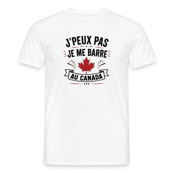 Je peux pas je me barre au Canada - T-shirt homme - blanc - Devant - AI Model Male 178 dark (178cm)