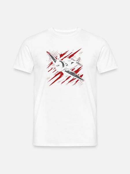 Propellerflugzeug Skizze - Männer T-Shirt - Weiß