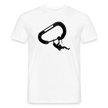 climbing, bouldering, rock climbing, mountains, mountaineering - Men's T-Shirt - white - Front - AI Model Male 178 dark (178cm)