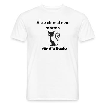 Neustart für die Seele. Katze IT Spruch - Männer T-Shirt - Weiß - Vorne - AI Model Male 178 dark (178cm)