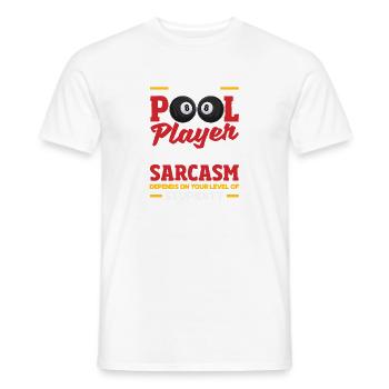 Joueur de billard sarcastique : discours drôle de pool - T-shirt homme - blanc - Devant - AI Model Male 178 dark (178cm)