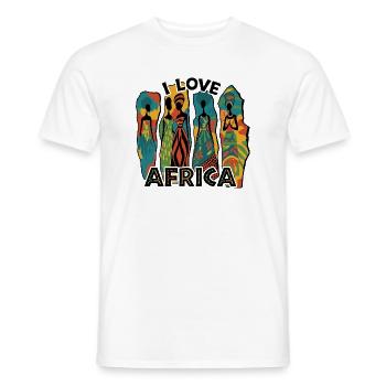 I LOVE AFRICA - Men's T-Shirt - white - Front - AI Model Male 178 dark (178cm)