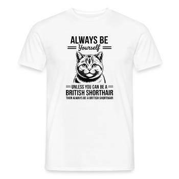 British Shorthair Cat British Shorthair Gift - Men's T-Shirt - white - Front - AI Model Male 178 dark (178cm)